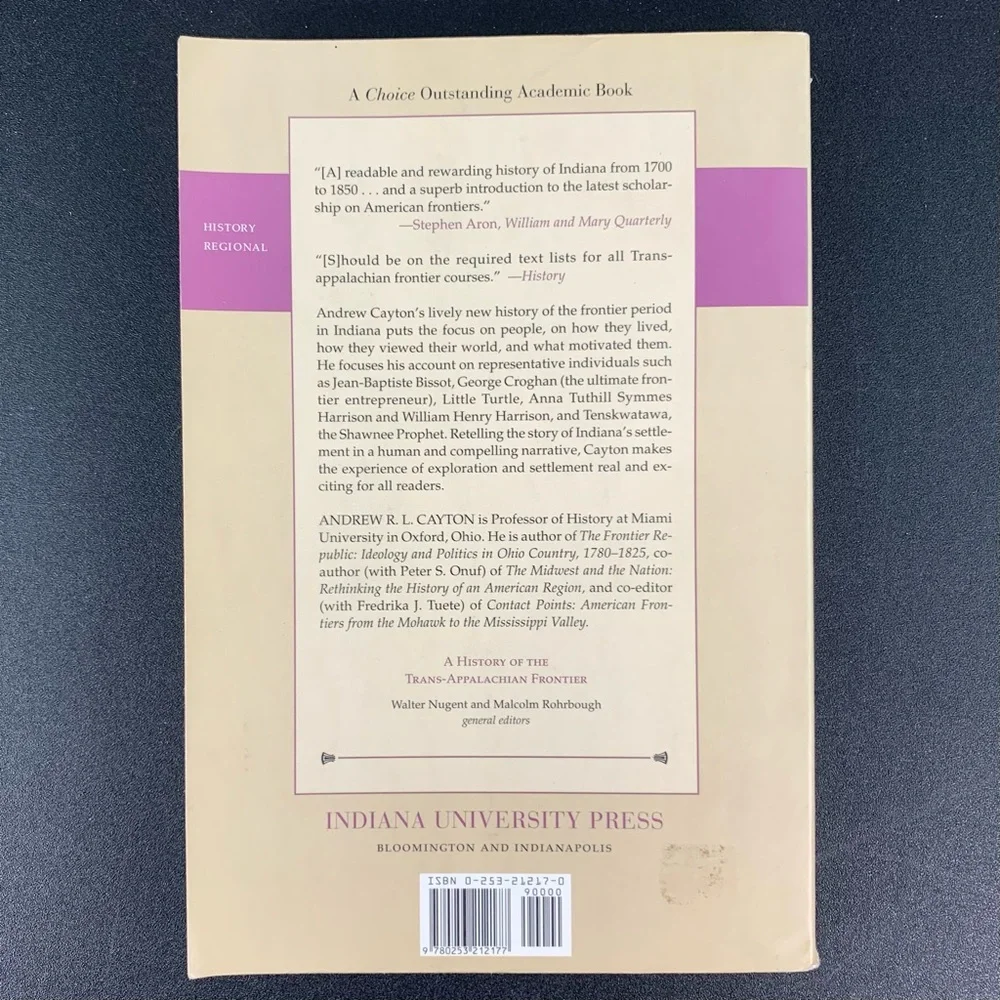 Frontier Indiana by Andrew R. L. Cayton. 1998.